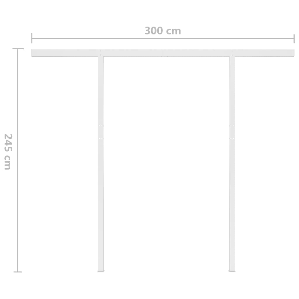 Automatická Markýza Led A Senzor Větru 3 X 2,5 M Žlutobílá