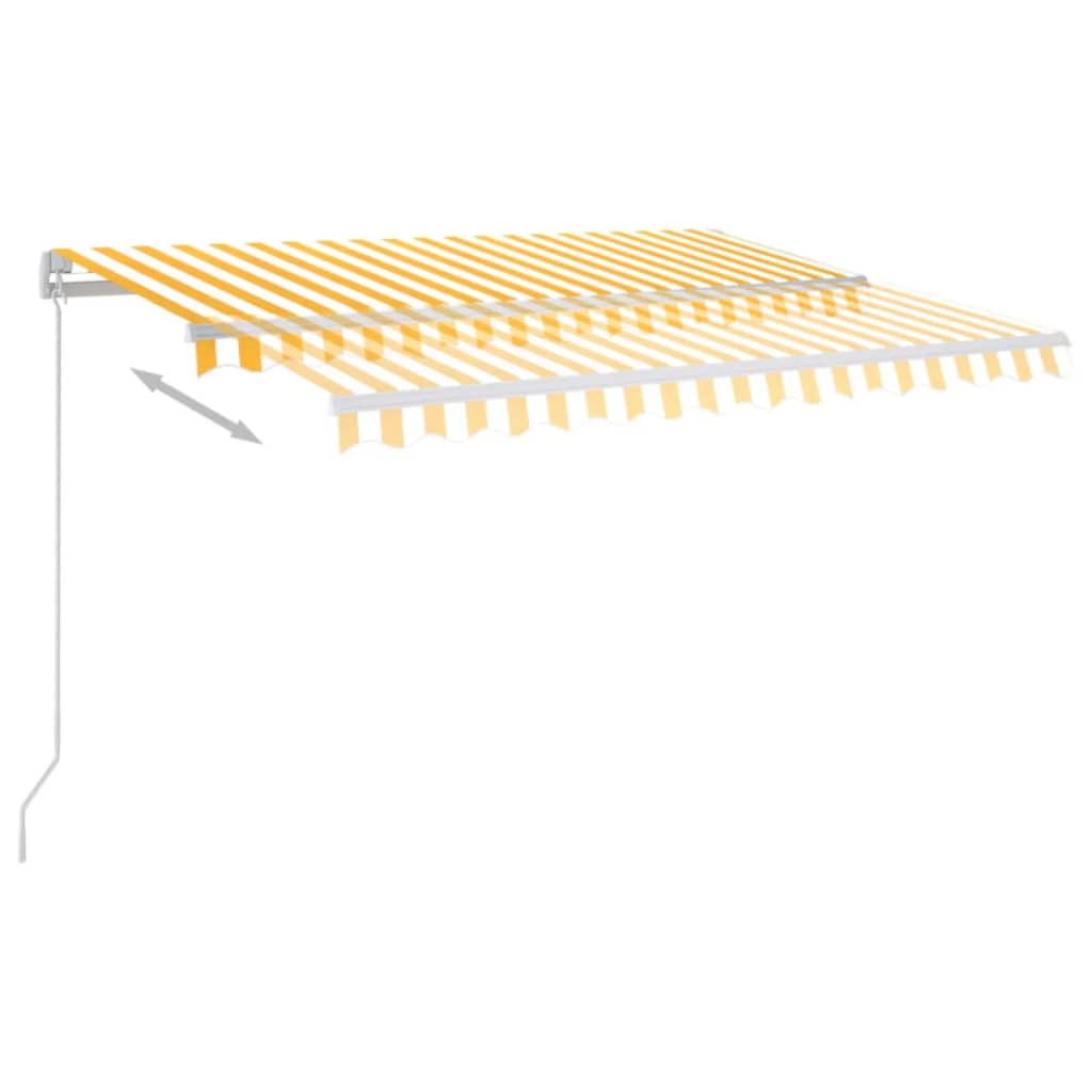 Automatická Markýza Led A Senzor Větru 3 X 2,5 M Žlutobílá