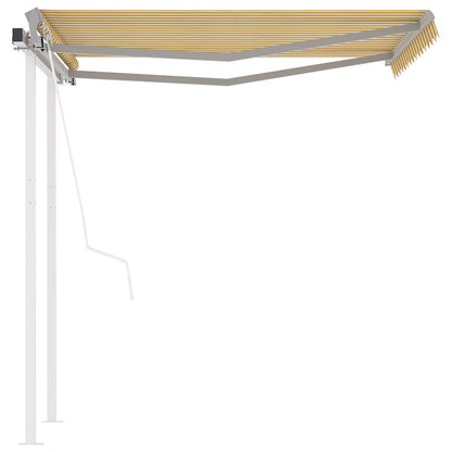 Automatická Zatahovací Markýza Se Sloupky 3,5 X 2,5 M Žlutobílá