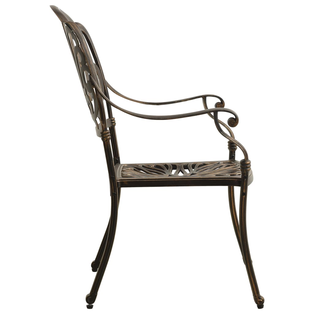 3Dílný Bistro Set Litý Hliník Bronzový