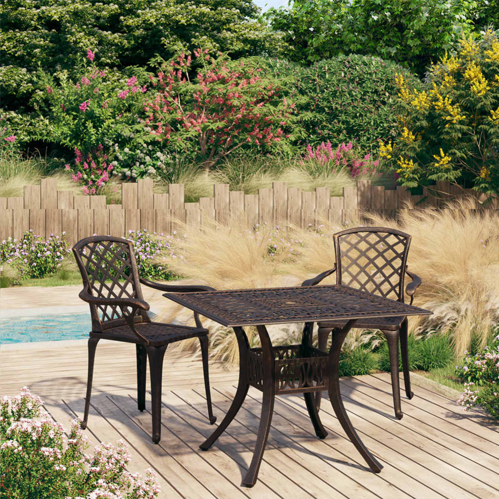 3Dílný Bistro Set Litý Hliník Bílý