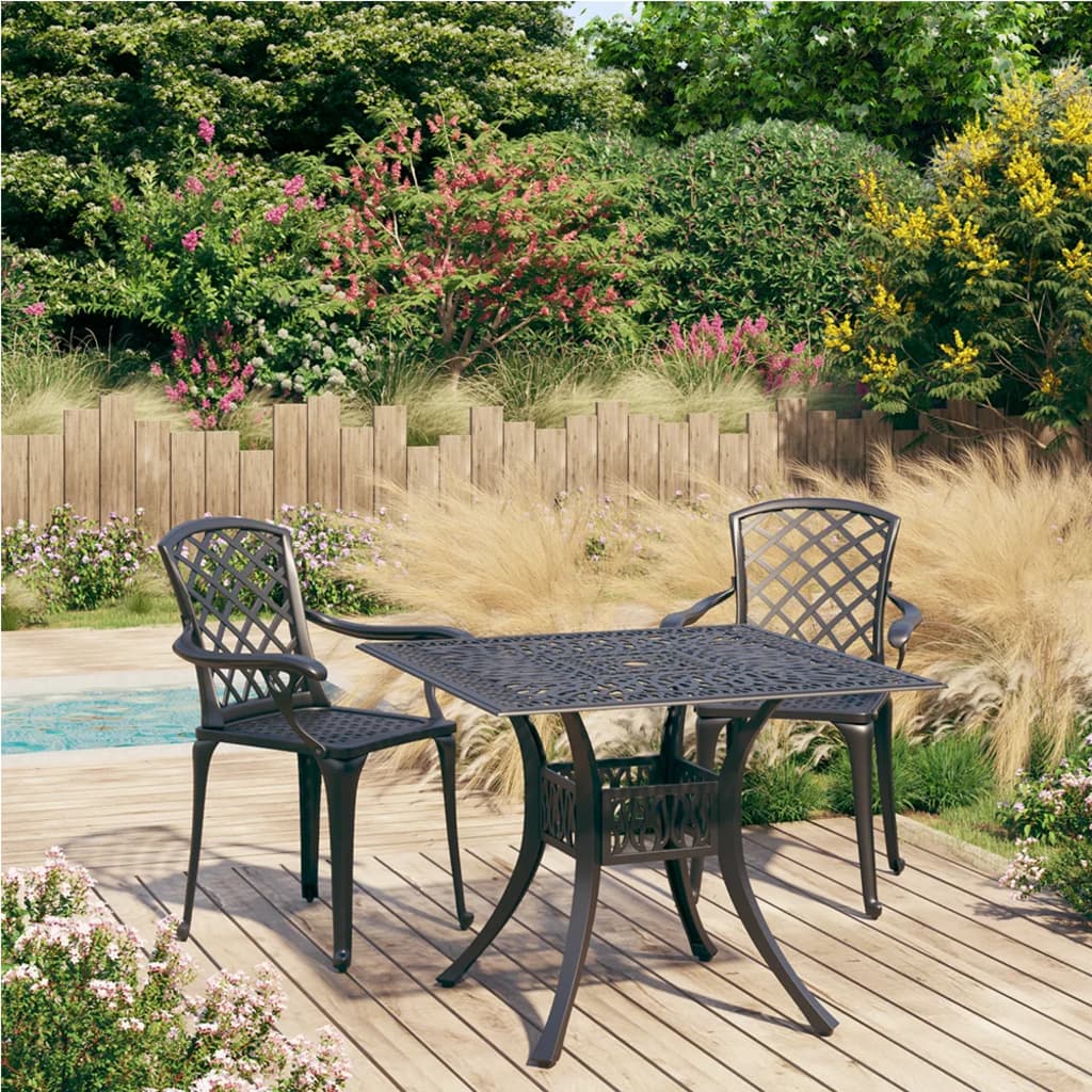 3Dílný Bistro Set Litý Hliník Bílý
