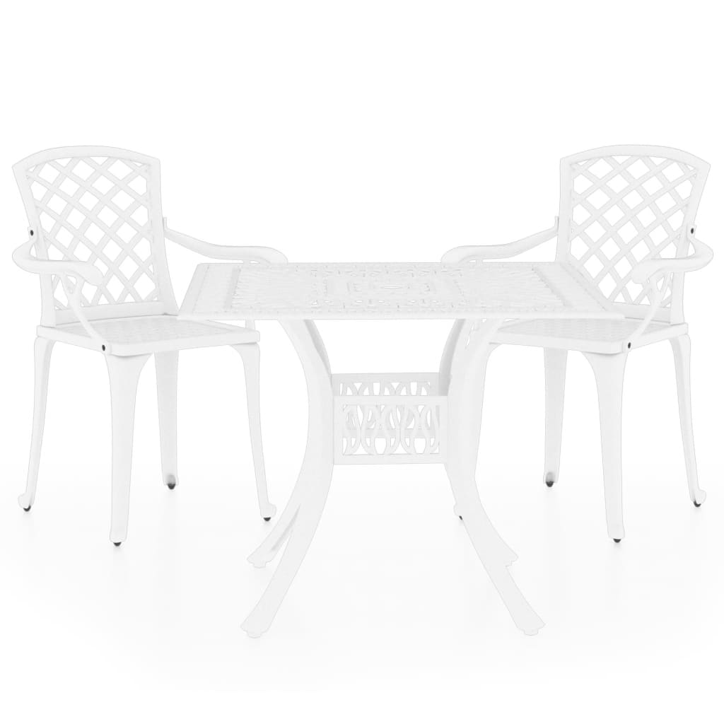3Dílný Bistro Set Litý Hliník Bílý