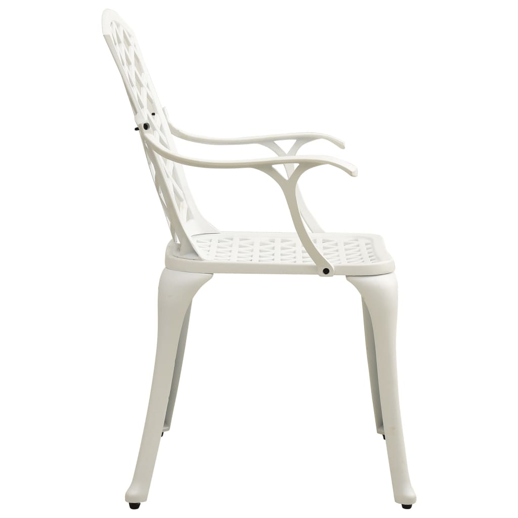 3Dílný Bistro Set Litý Hliník Bílý