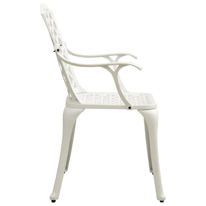 3Dílný Bistro Set Litý Hliník Bílý