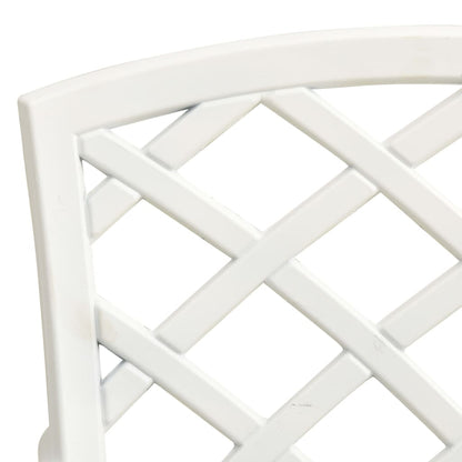 3Dílný Bistro Set Litý Hliník Bílý
