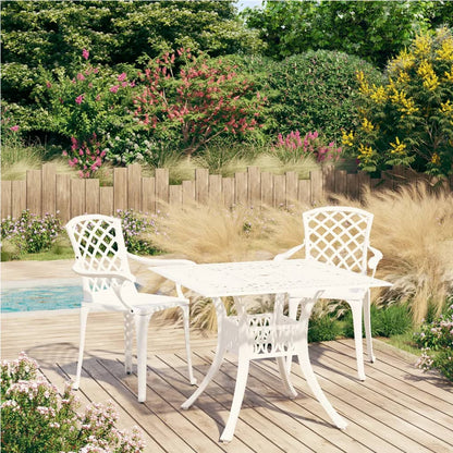 3Dílný Bistro Set Litý Hliník Bílý
