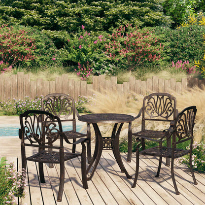3Dílný Bistro Set Litý Hliník Bronzový
