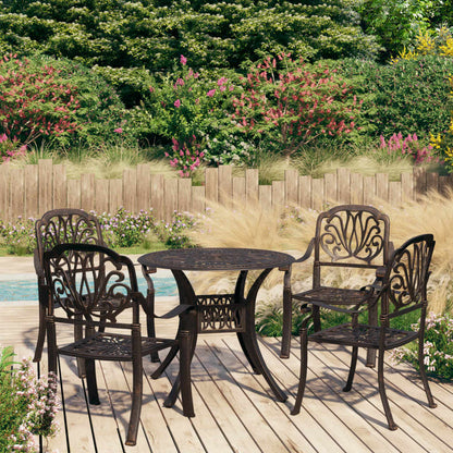 3Dílný Bistro Set Litý Hliník Bronzový