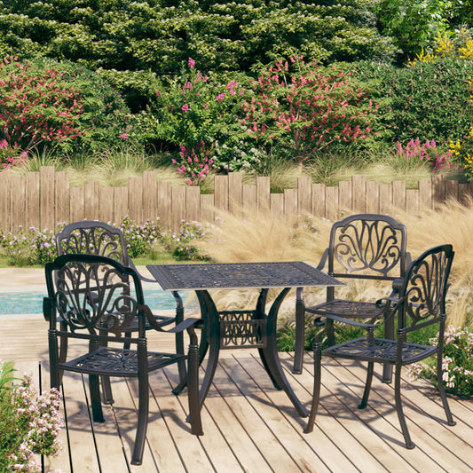 5Dílný Bistro Set Litý Hliník Černý