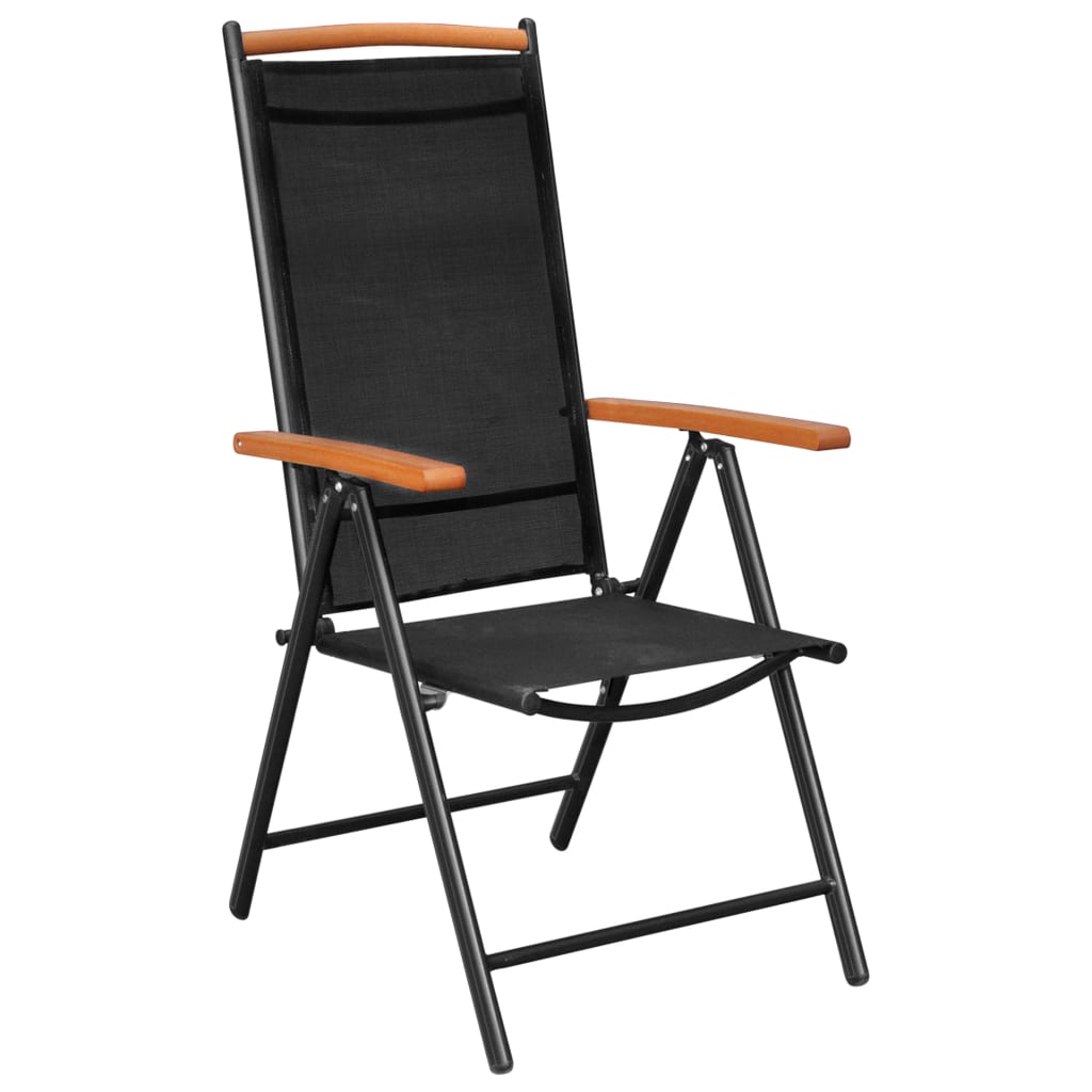 9Dílný Zahradní Jídelní Set Hliník Černý
