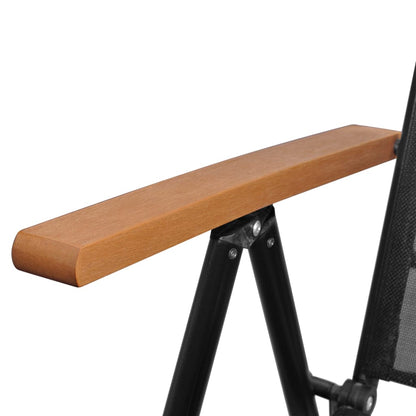 9Dílný Zahradní Jídelní Set Hliník Černý