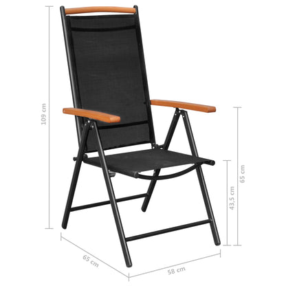 9Dílný Zahradní Jídelní Set Hliník Černý