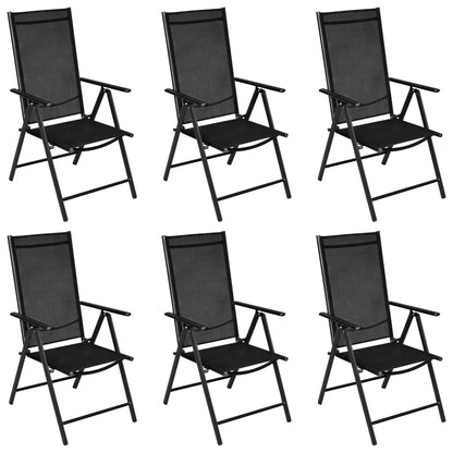 7Dílný Zahradní Jídelní Set Hliník Černý