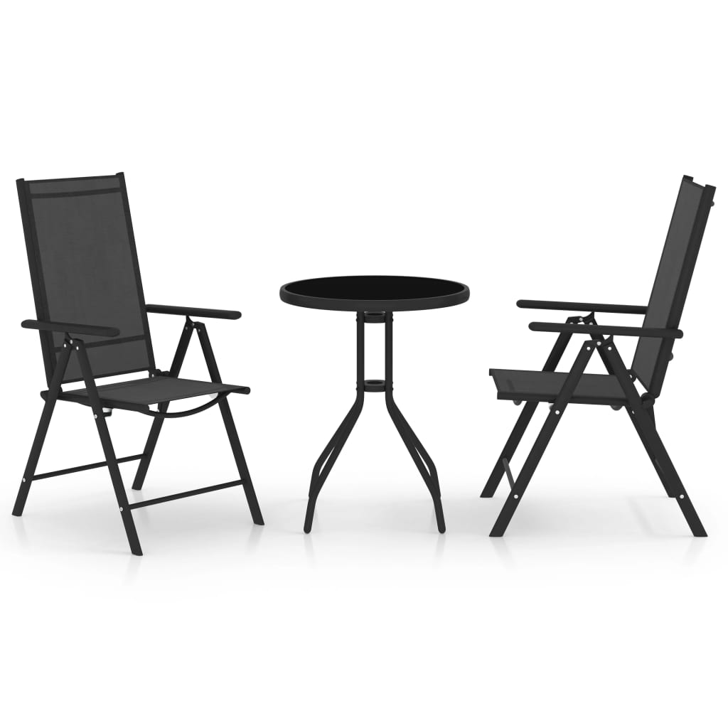 3Dílný Balkonový Set Hliník A Textilen Stříbrný