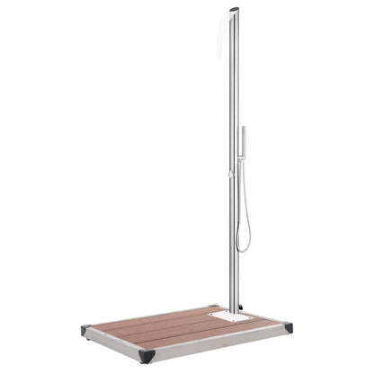 Zahradní Sprcha S Hnědou Základnou 225 Cm Nerezová Ocel