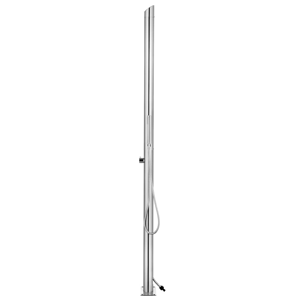 Zahradní Sprcha S Hnědou Základnou 225 Cm Nerezová Ocel
