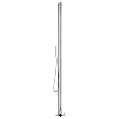 Zahradní Sprcha S Hnědou Základnou 225 Cm Nerezová Ocel