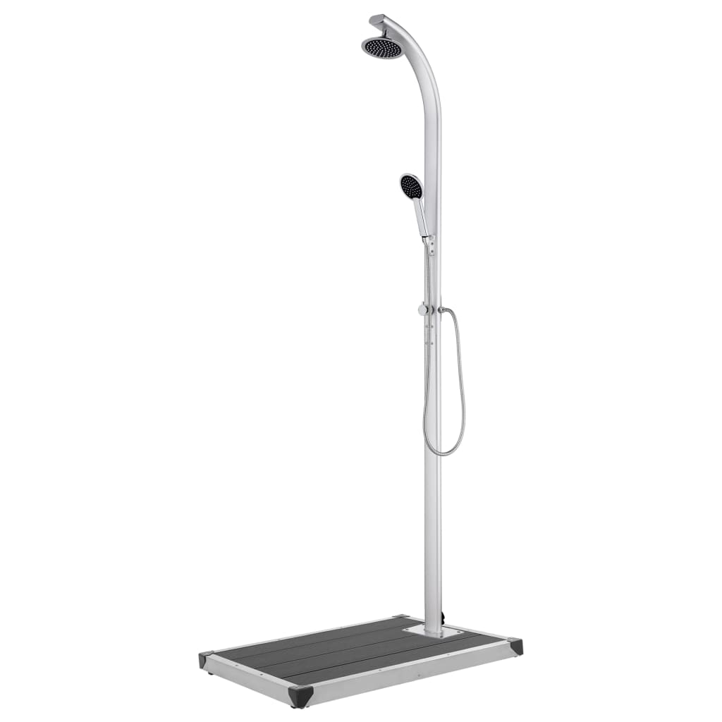 Zahradní Sprcha S Šedou Základnou 220 Cm Hliník