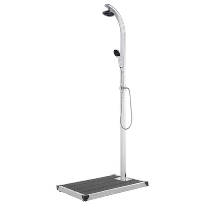 Zahradní Sprcha S Šedou Základnou 220 Cm Hliník