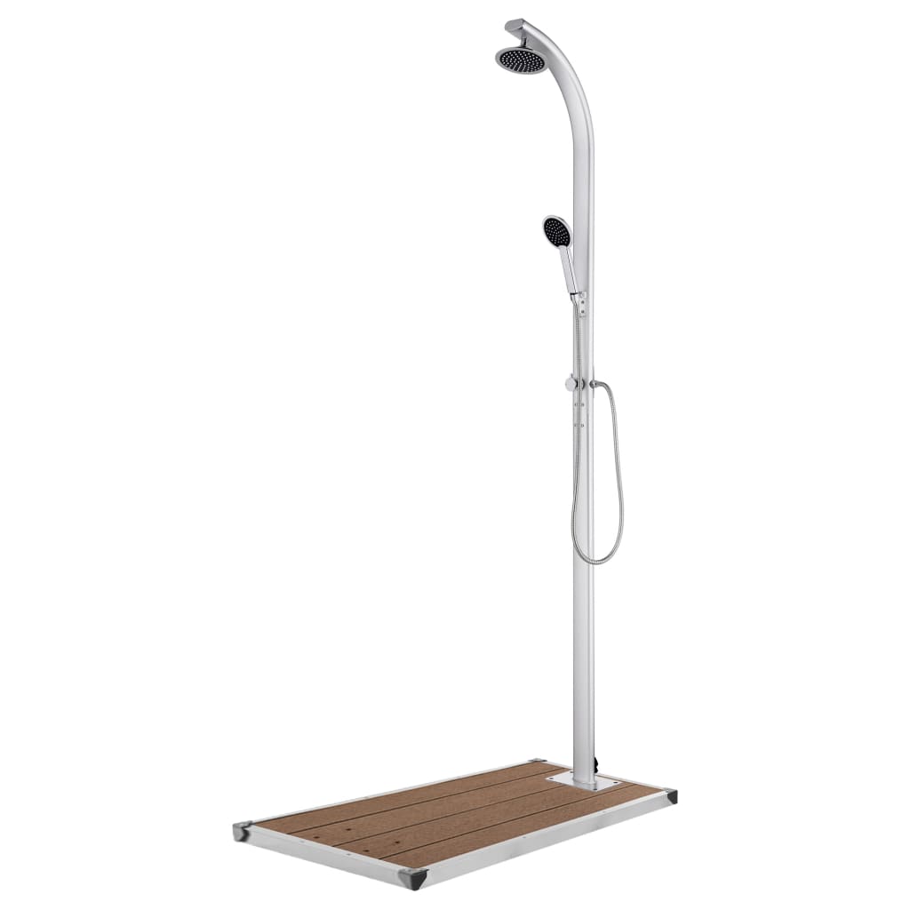 Zahradní Sprcha S Šedou Základnou 220 Cm Hliník