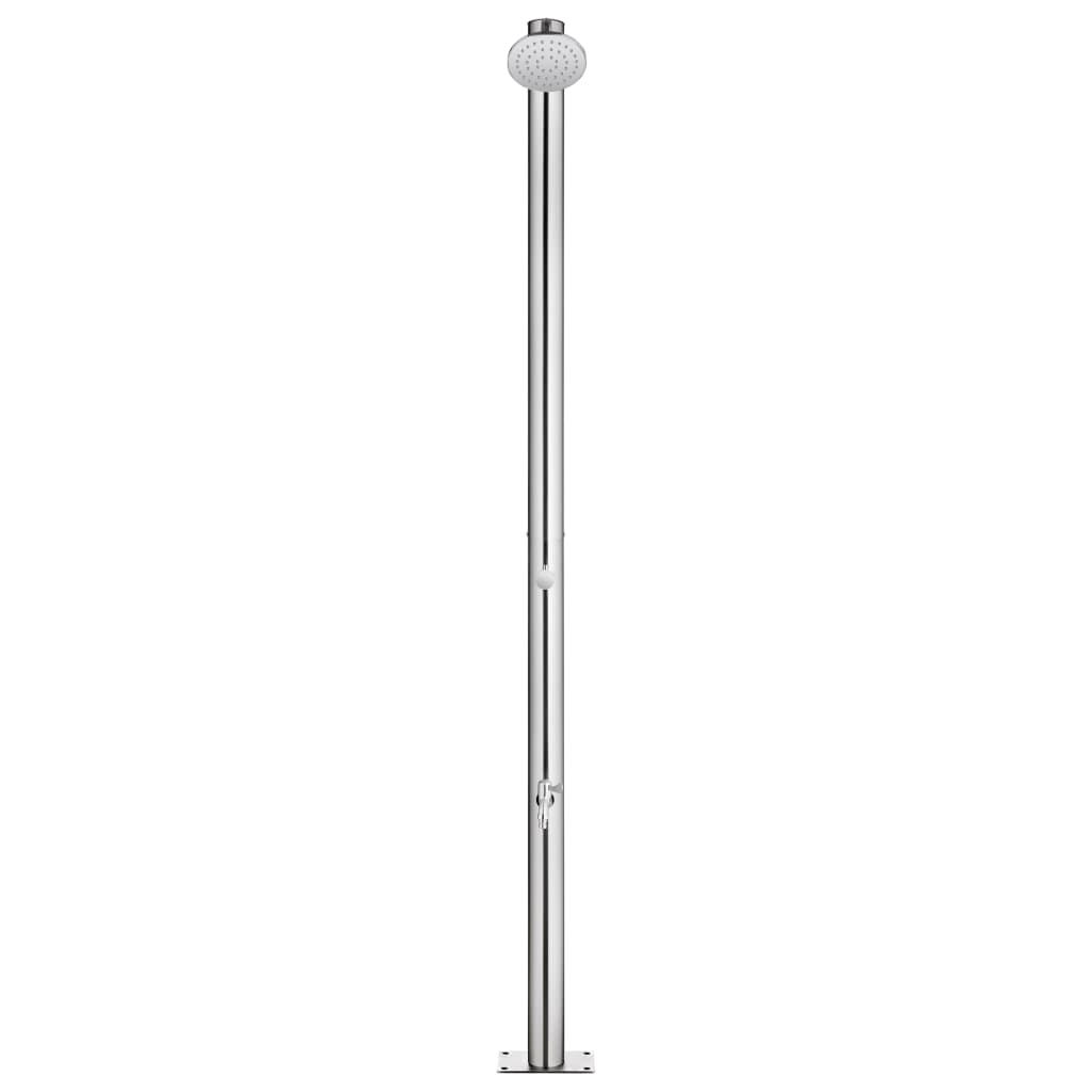 Zahradní Sprcha S Šedou Základnou 220 Cm Nerezová Ocel