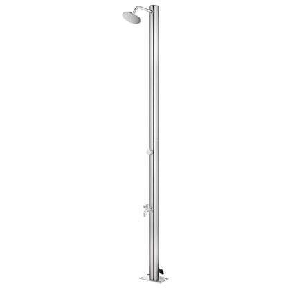 Zahradní Sprcha S Šedou Základnou 220 Cm Nerezová Ocel