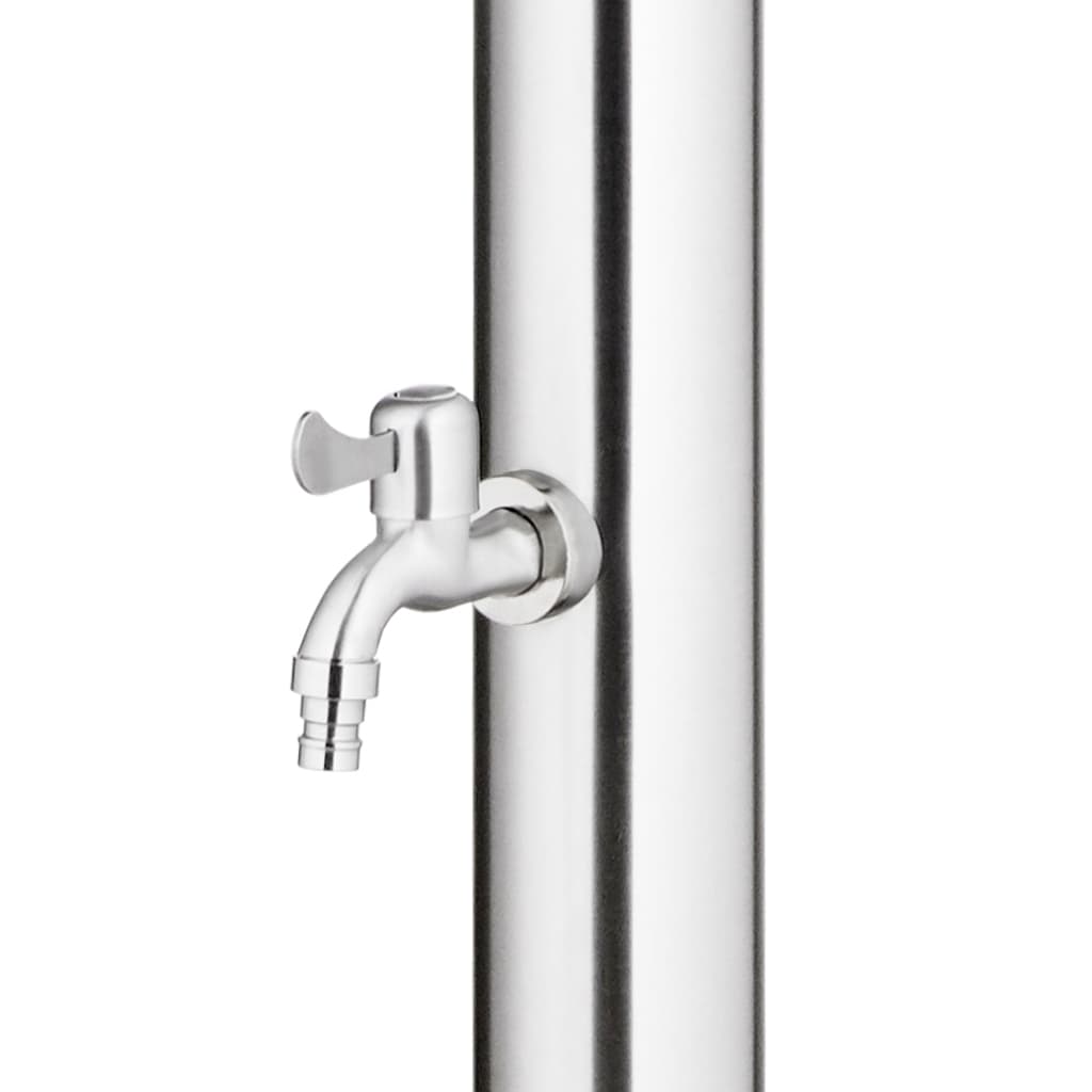Zahradní Sprcha S Šedou Základnou 220 Cm Nerezová Ocel