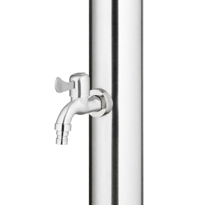 Zahradní Sprcha S Šedou Základnou 220 Cm Nerezová Ocel