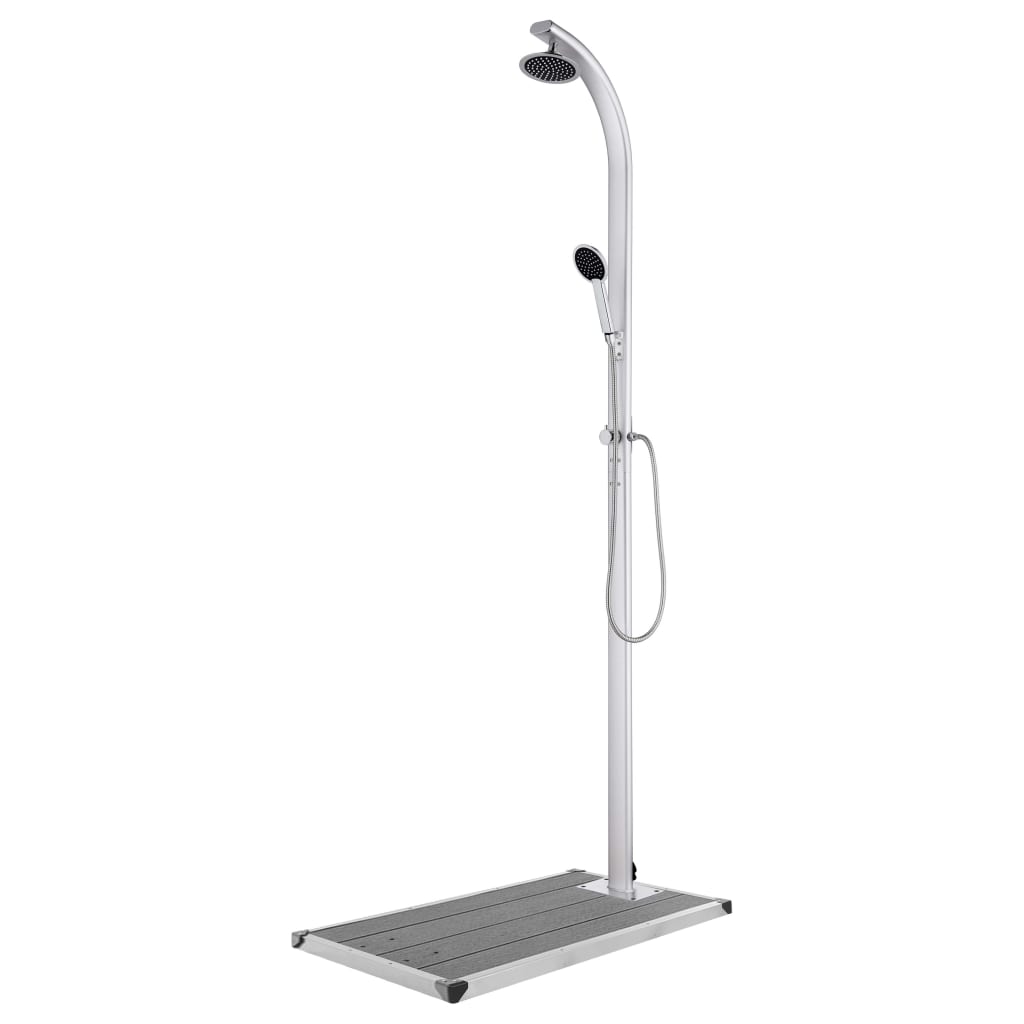 Zahradní Sprcha S Šedou Základnou 220 Cm Hliník