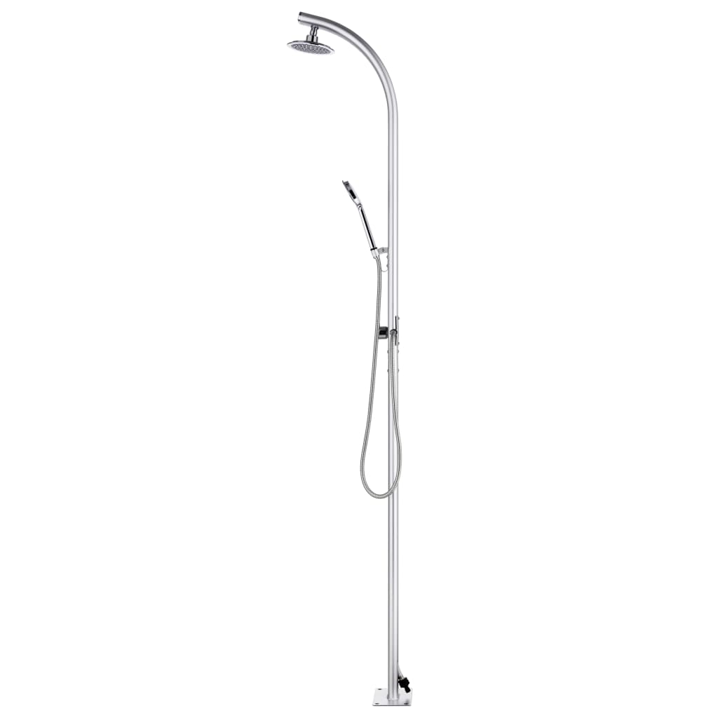 Zahradní Sprcha S Šedou Základnou 220 Cm Hliník