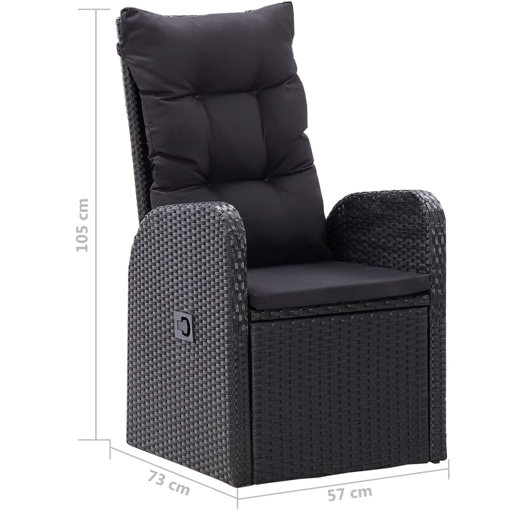 5Dílný Zahradní Jídelní Set Černý
