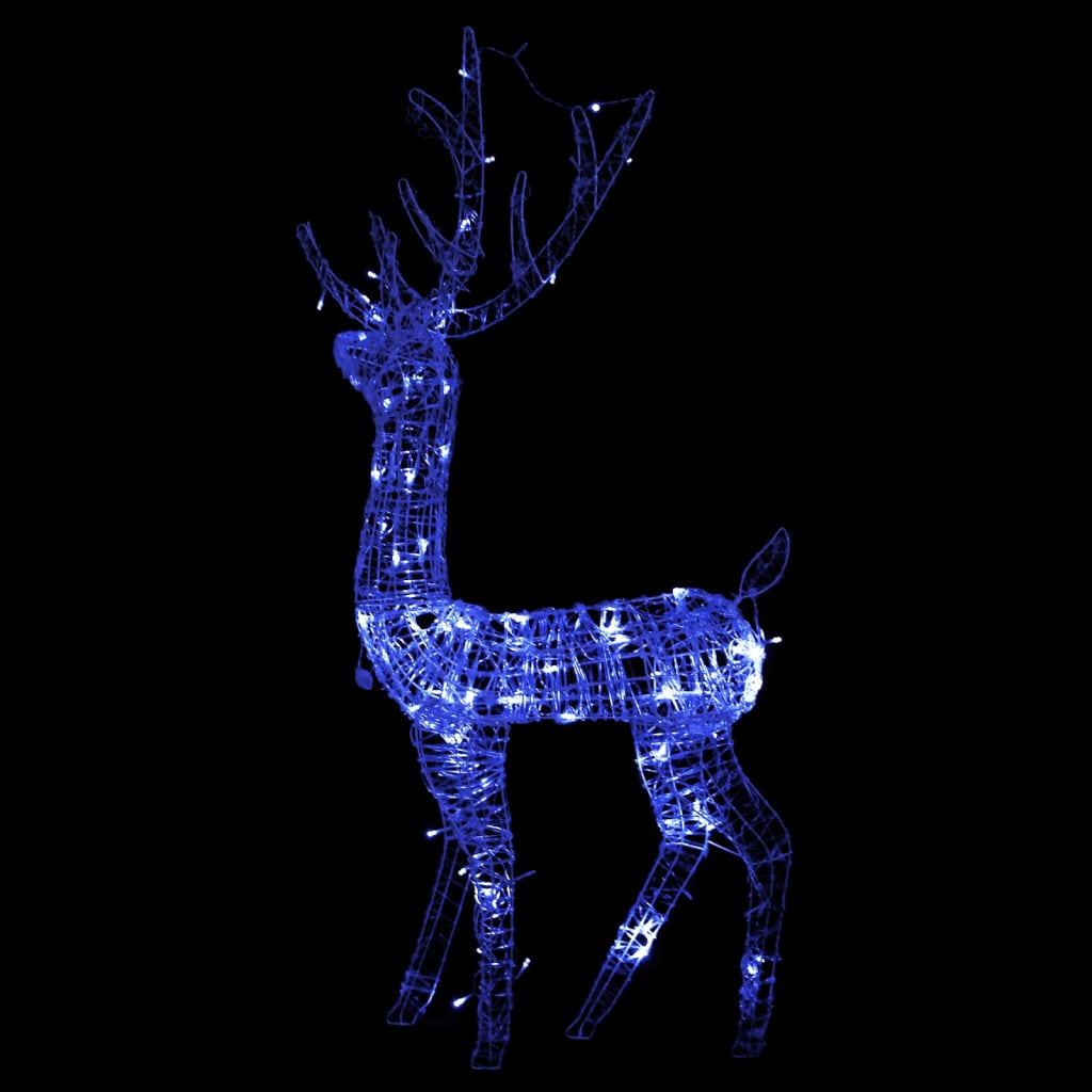 Vánoční Dekorace Akrylový Sob 140 Led 128 Cm Modré Světlo Modrá
