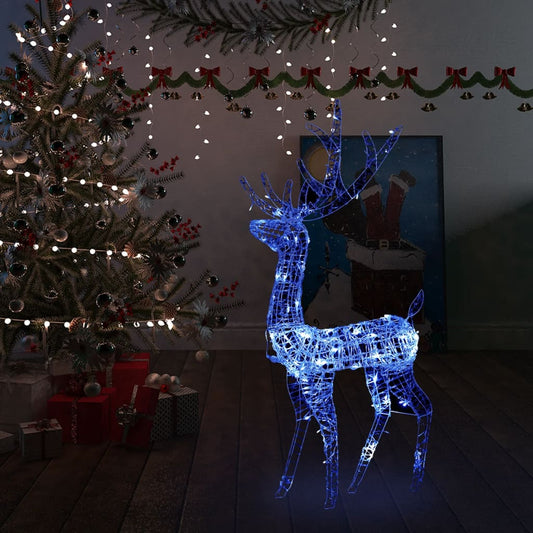 Vánoční Dekorace Akrylový Sob 140 Led 128 Cm Modré Světlo Modrá