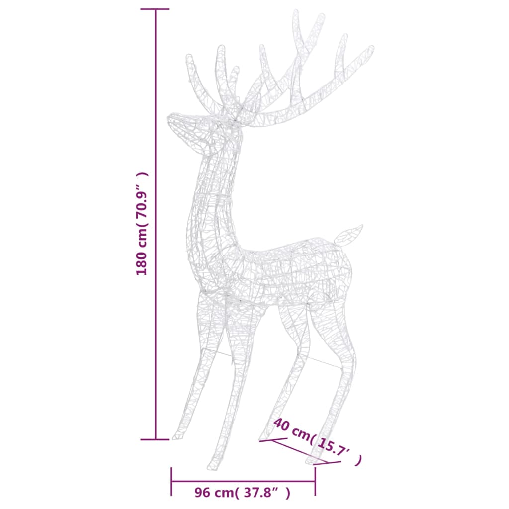 Xxl Akrylový Vánoční Sob 250 Led 180 Cm Barevné Světlo Vícebarevný