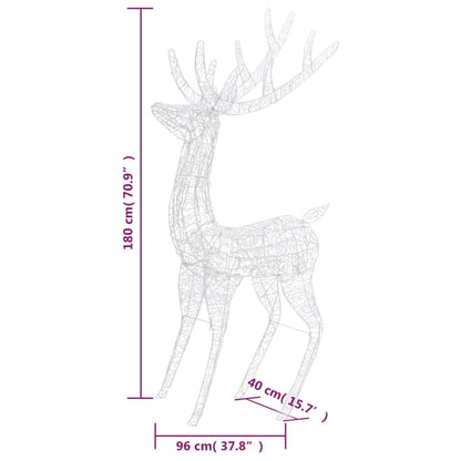 Xxl Akrylový Vánoční Sob 250 Led 180 Cm Barevné Světlo Vícebarevný