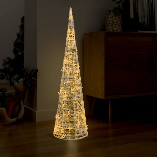 Akrylový dekorativní světelný LED kužel teplý bílý 120 cm