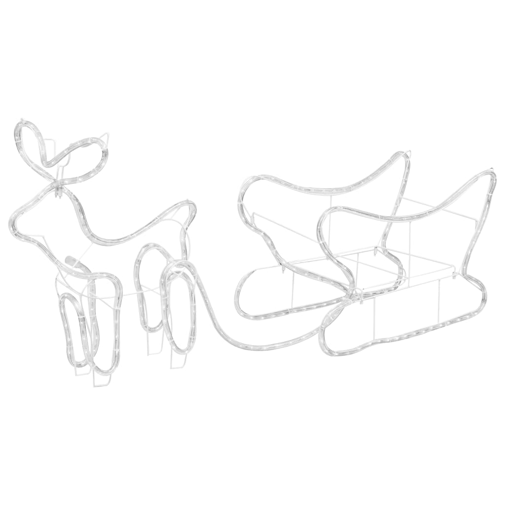 Vánoční Dekorace Sobi A Sáně Venkovní 252 Led Diod