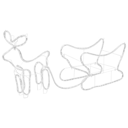 Vánoční Dekorace Sobi A Sáně Venkovní 252 Led Diod