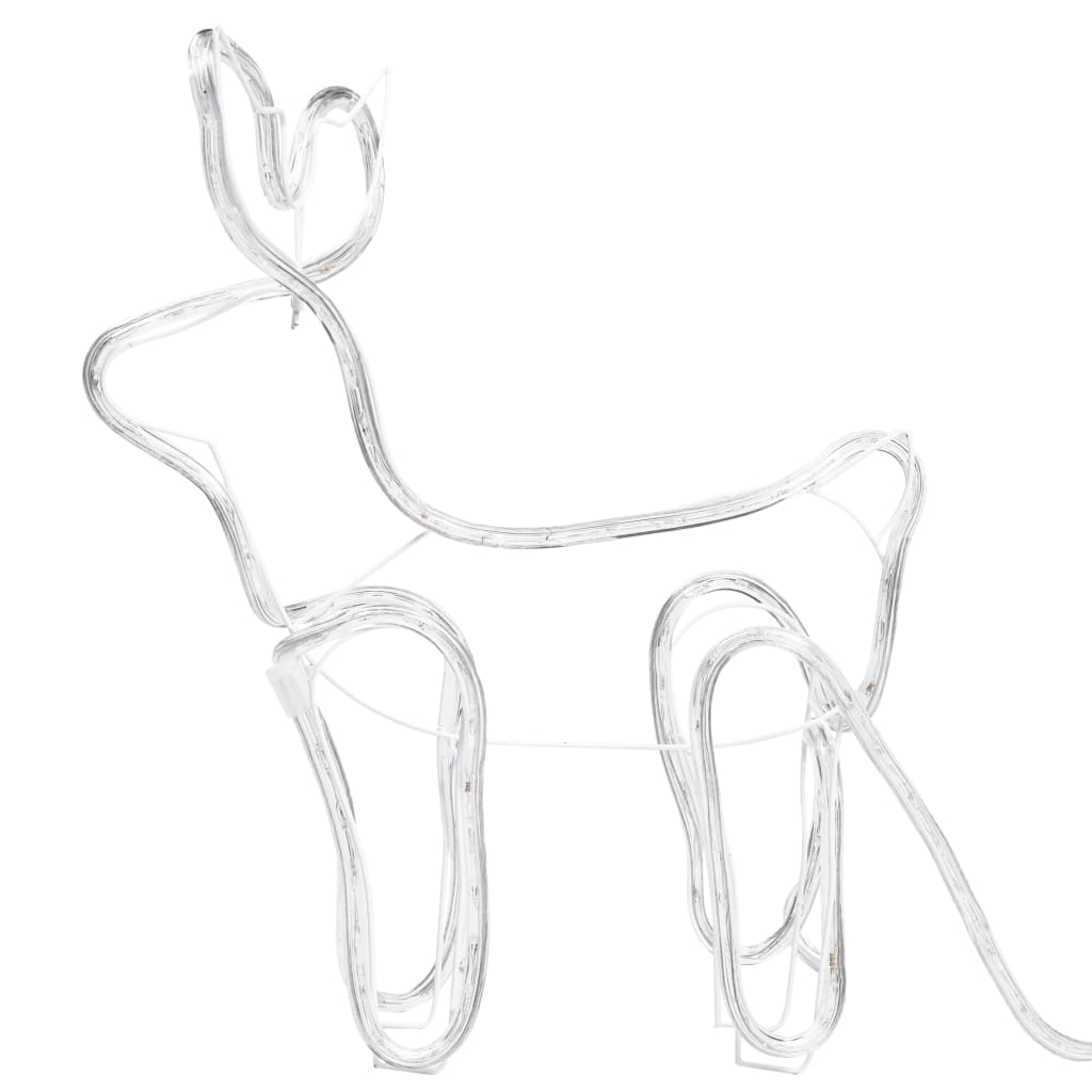 Vánoční Dekorace Sobi A Sáně Venkovní 252 Led Diod