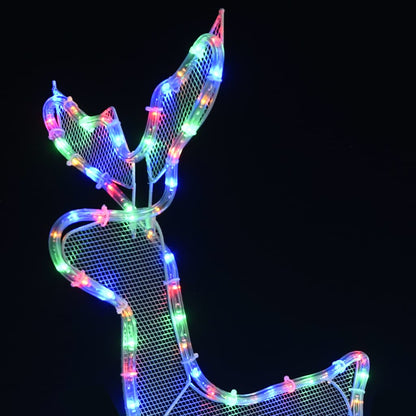 Vánoční Světelná Dekorace Vyplétaný Sob Se Sáněmi 432 Led Diod