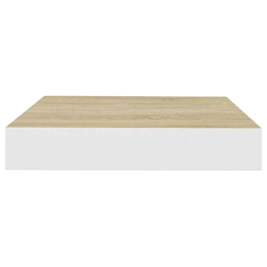 Plovoucí Nástěnná Police 23 X 23,5 X 3,8 Cm Mdf Dub A Bílá