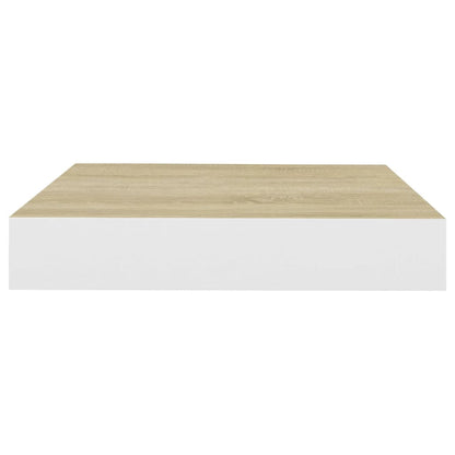 Plovoucí Nástěnná Police 23 X 23,5 X 3,8 Cm Mdf Dub A Bílá