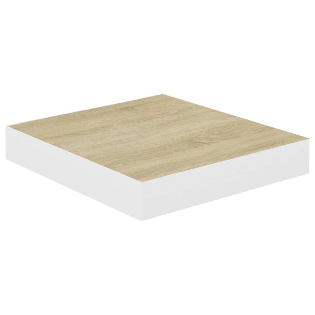 Plovoucí Nástěnné Police 4 Ks Dub A Bílé 23 X 23,5 X 3,8 Cm Mdf Dub A Bílá