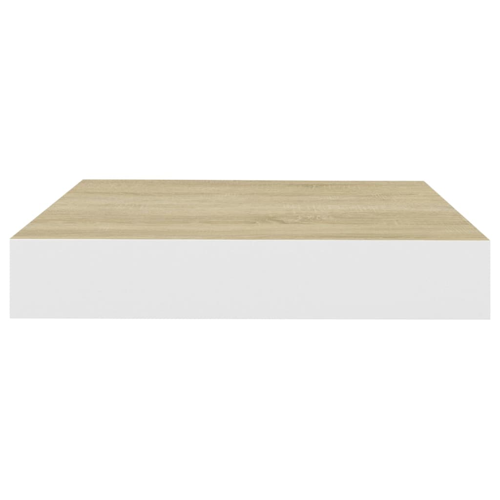 Plovoucí Nástěnné Police 4 Ks Dub A Bílé 23 X 23,5 X 3,8 Cm Mdf Dub A Bílá