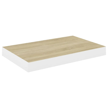 Plovoucí Nástěnné Police 4 Ks Dub A Bílé 40 X 23 X 3,8 Cm Mdf Dub A Bílá
