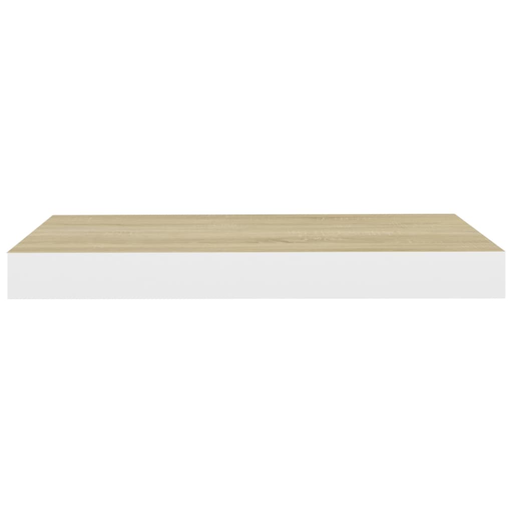 Plovoucí Nástěnné Police 4 Ks Dub A Bílé 40 X 23 X 3,8 Cm Mdf Dub A Bílá