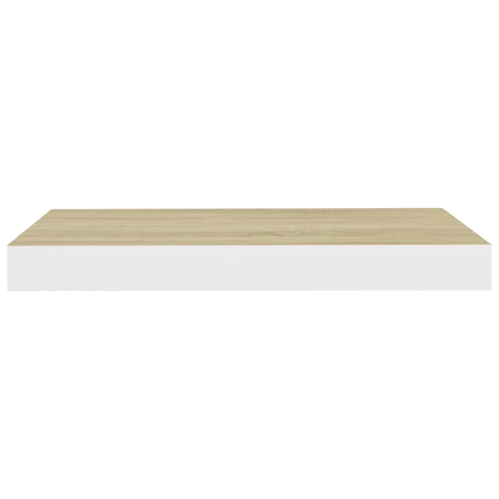 Plovoucí Nástěnná Police Dub A Bílé 50 X 23 X 3,8 Cm Mdf Dub A Bílá