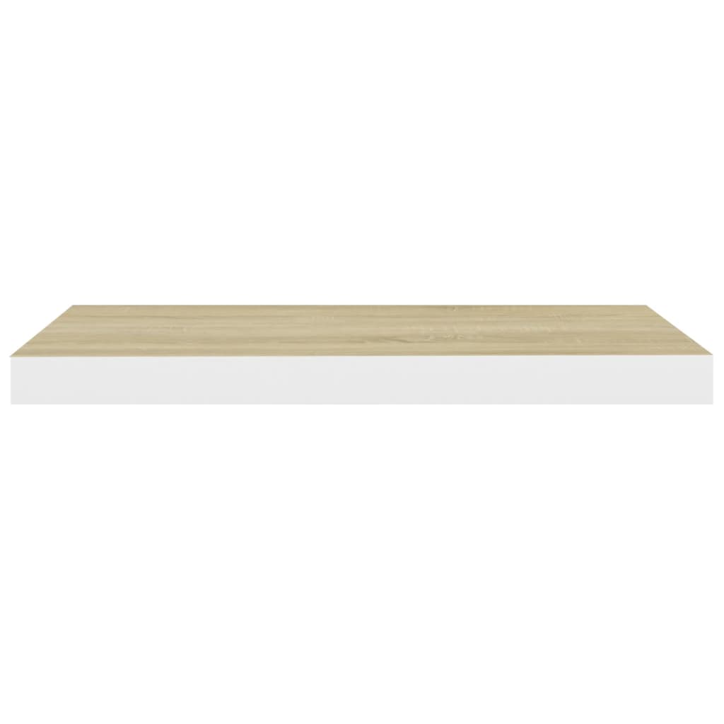 Plovoucí Nástěnná Police 60 X 23,5 X 3,8 Cm Mdf Dub A Bílá