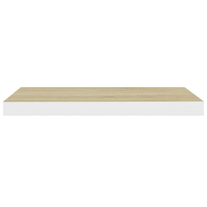 Plovoucí Nástěnná Police 60 X 23,5 X 3,8 Cm Mdf Dub A Bílá